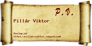 Pillár Viktor névjegykártya
